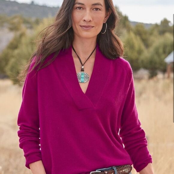 Sundance Zadie Cashmere Sweater Fuchsia Pink - Picture 1 of 8